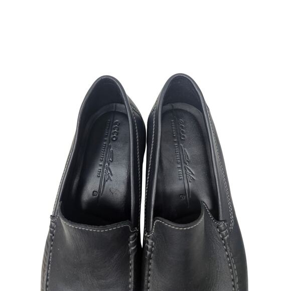 ECCO 45 S Lite Moc Loafer Professional Black Leather Slip On Career Comfort